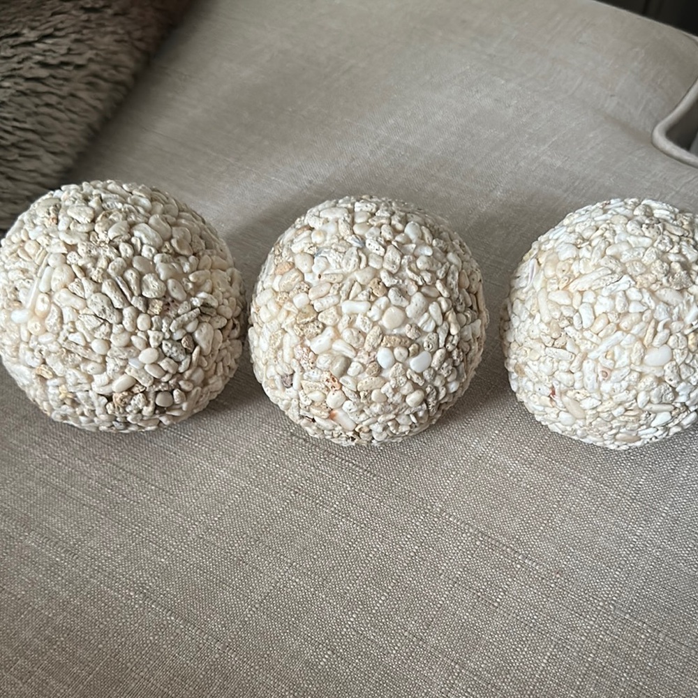Set of Three Decorative Textured Balls